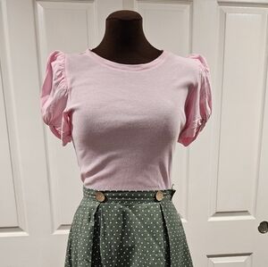 Vince Camuto Light Pink Puff Sleeve Tee